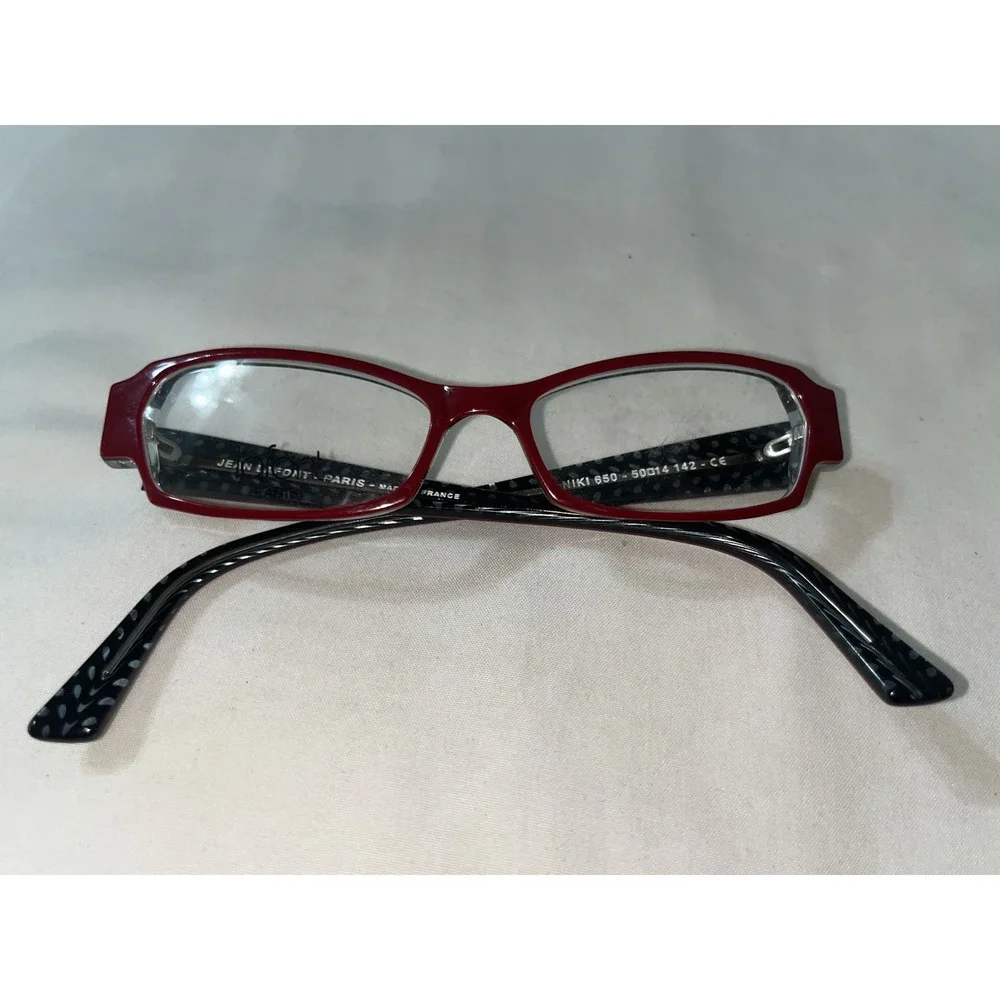 Jean Lafont Eyeglasses, Demo Lens, Niki 650 Red/Blk, 50-14-142, Made in France
